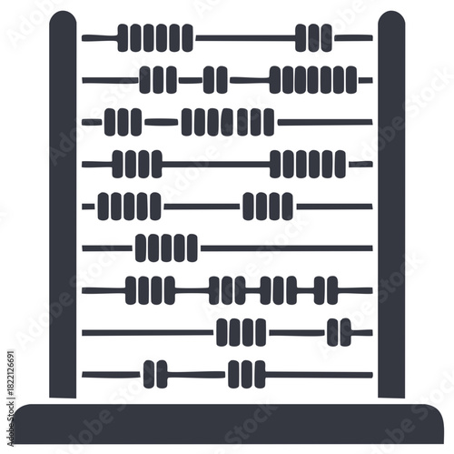 Illustration of an Abacus for Mathematical Calculations Counting Tool