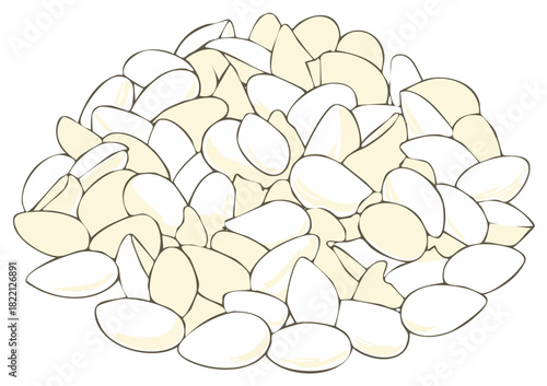 Pile of Blanched Almonds for Culinary Creations and Snacking Raw Vegan Vegetarian Healthy