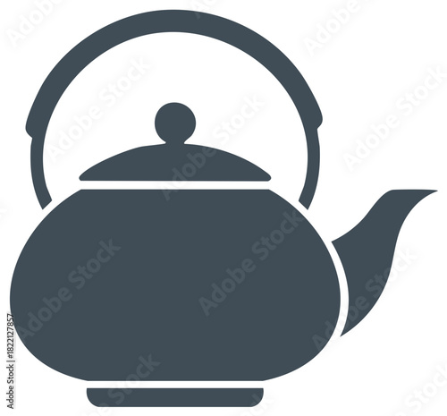 Elegant Teapot Illustration: Classic Design with Spout and Handle for Hot Beverages