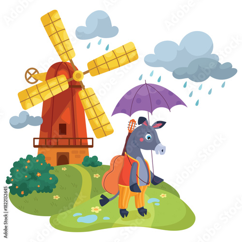 Vector illustration, children's cartoon, fairy tale characters, funny heroes