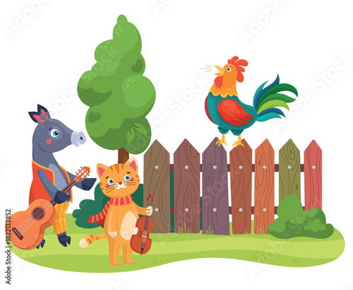 Vector illustration, children's cartoon, fairy tale characters, funny heroes