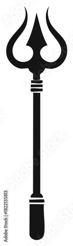 black trishul symbol on white background clip art preview