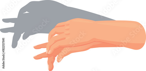 Animal hand gesture play. Funny shadow icon