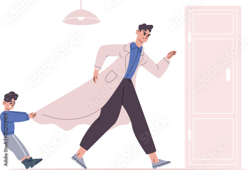 Hyperactive kid bad behavior. Attention distracted parenting