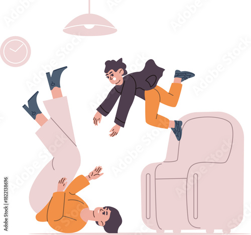 Mother play with energy child. Active parenting concept