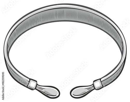 Ancient silver torc neck ring a hand drawn illustration of historical warrior jewelry