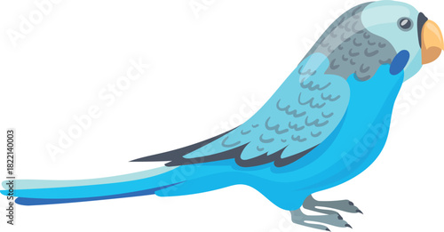 Blue parrot cartoon icon. Pet bird. Wild animal