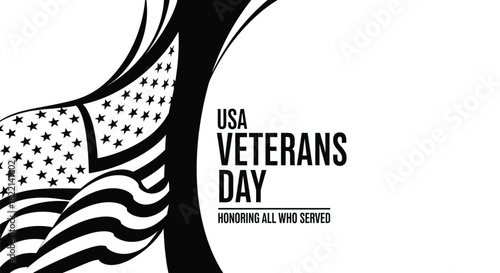 USA Veterans Day honoring all who served with the American flag.