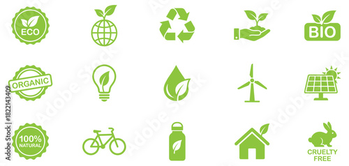 Ecology icons set. Nature icon. Eco icons. Vector Illustration.