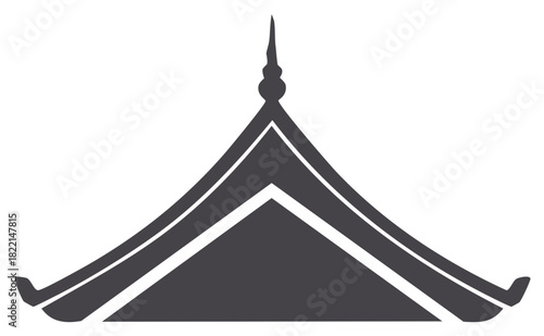 Traditional Asian pagoda temple roof icon graphic vector illustration