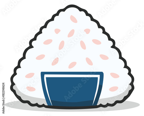 Cartoon Onigiri Rice Ball Illustration Cute Kawaii Food Design