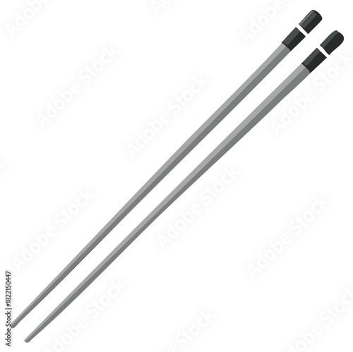 A pair of gray chopsticks used for eating Asian food or sushi, providing precision and control for handling smaller food items.