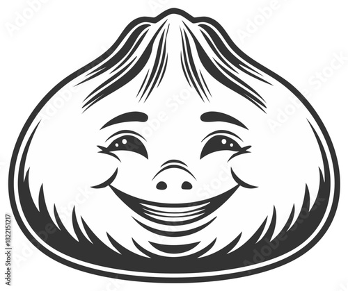 Smiling Dumpling Character Illustration