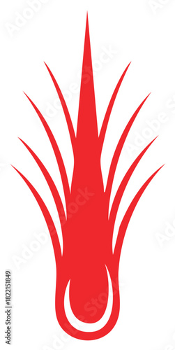 Abstract Red Shape Resembling Fire or Plant Growth