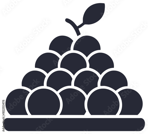 Elegant Still Life of Purple Grapes with Single Leaf a Symbol of Harvest and Deliciousness