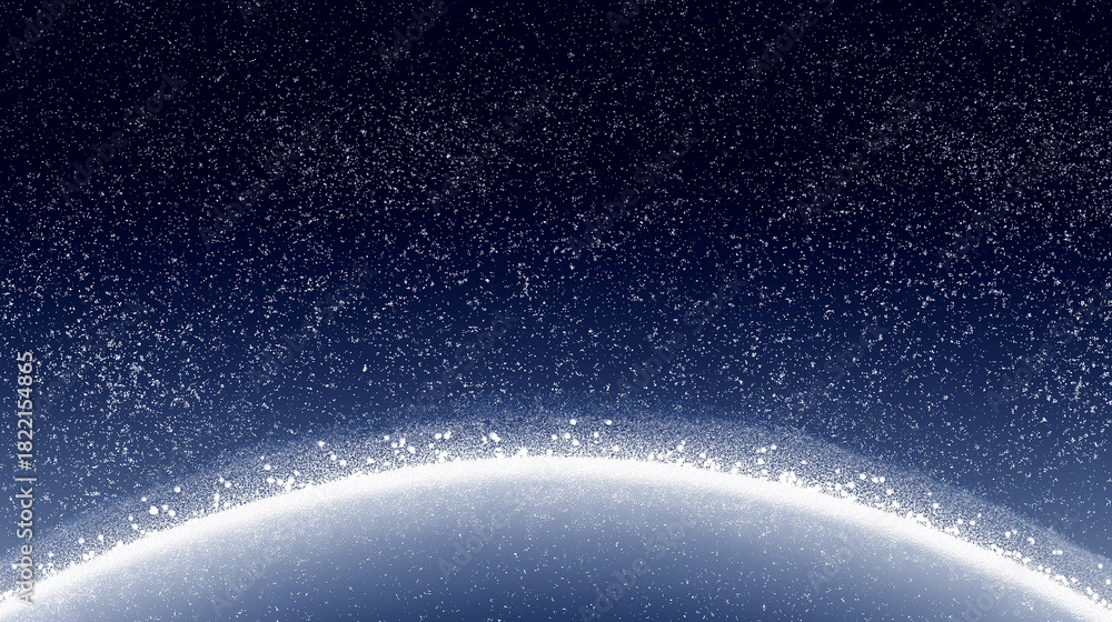 Obraz premium Celestial Horizon: A dreamy vista of stars and distant planet