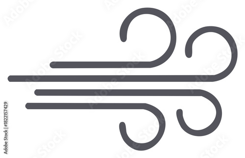 Abstract illustration of wind symbol in gray on a white background