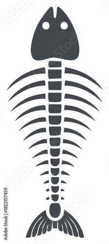 Fish Skeleton Anatomy Structure Outline Animal Bone Diagram