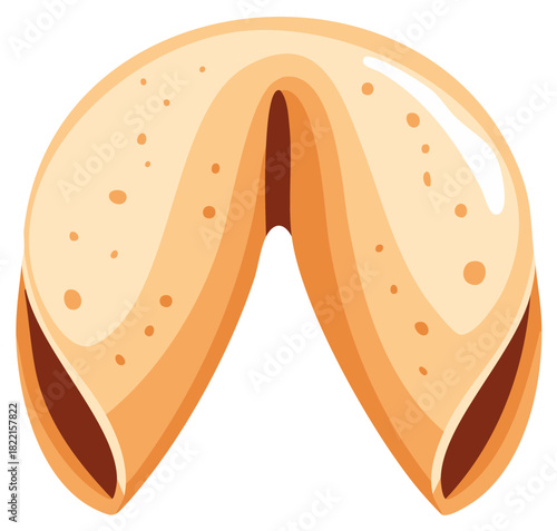 Traditional Chinese Fortune Cookie Illustration for Luck and Prediction Concept