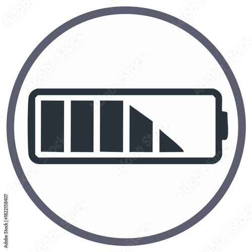 Low Battery Indicator Symbol in Circle Frame