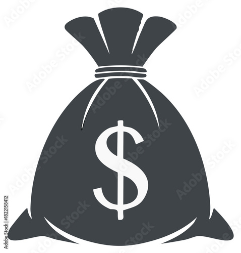 Money Bag Featuring Dollar Sign, Investment Concept, Financial Gain, Wealth, and Economic Success