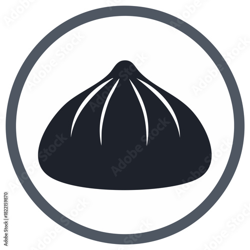 Dumpling Icon Dim Sum Symbol Culinary Illustration Vector