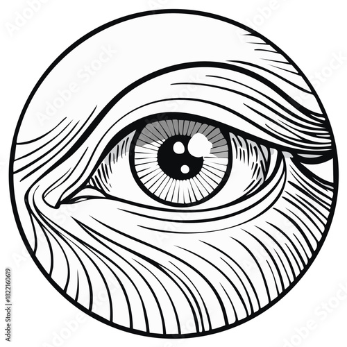 Mysterious Eye Symbol All Seeing Eye Illustration Circular Design