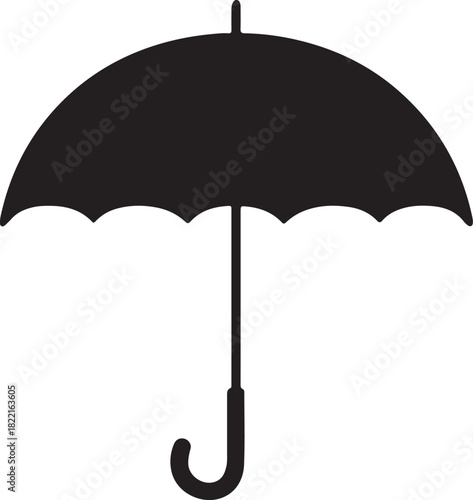 silhouette vector of umbrella isolated on white background
