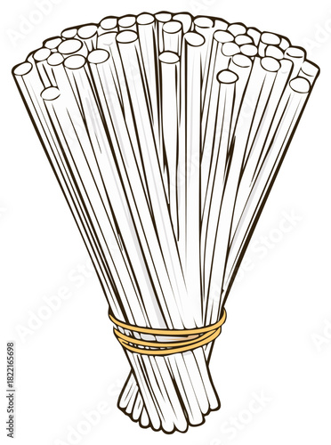 Bundle of Sticks Illustration Tied with Cord, Faggot of Twigs, Kindling