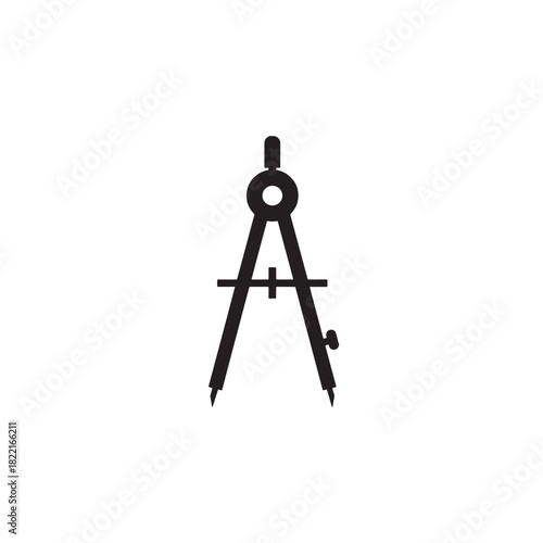 Architectural compass silhouette geometric drawing tool shape icon