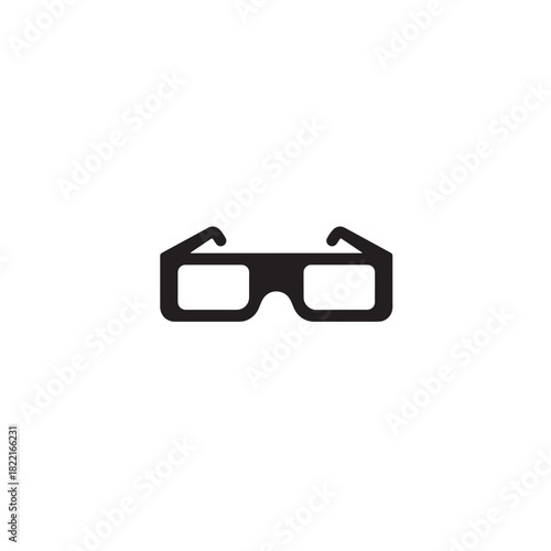 3D glasses silhouette icon with two lenses