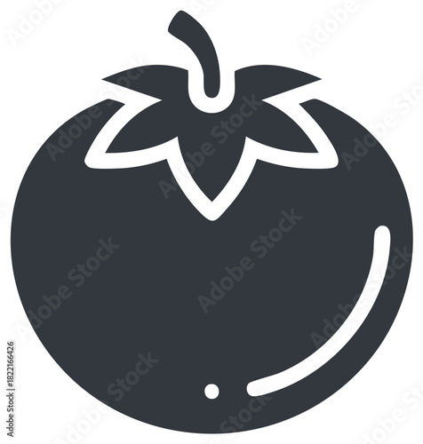 Simple tomato vegetable icon graphic representing healthy fresh produce ingredient