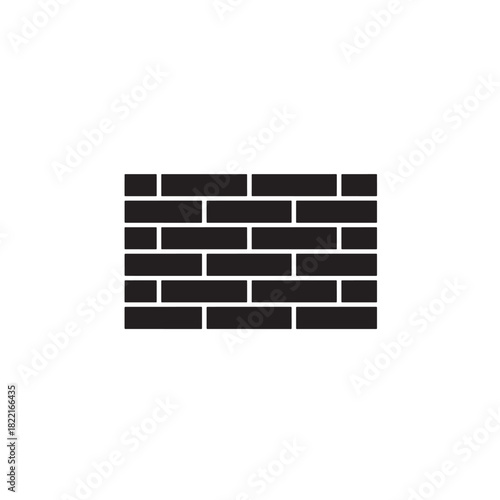 Brick wall silhouette stacked bricks shape icon