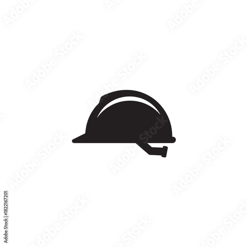 Construction helmet silhouette rounded headgear icon