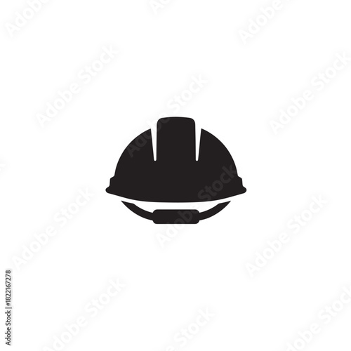Construction safety helmet silhouette hard hat icon