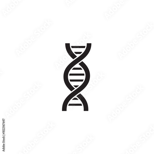DNA helix silhouette twisted ladder with linked connections icon