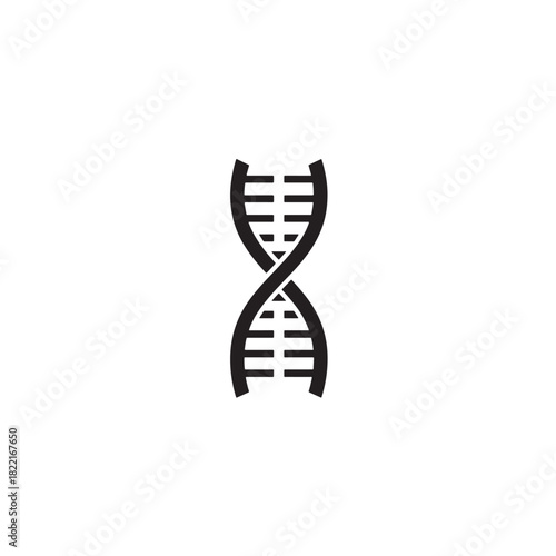DNA helix silhouette spiral ladder connected lines icon