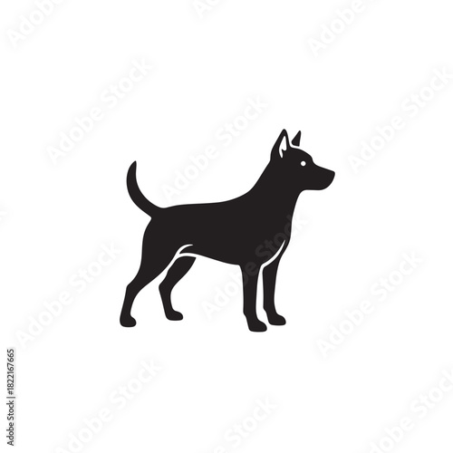 Dog silhouette simple four-legged canine figure icon