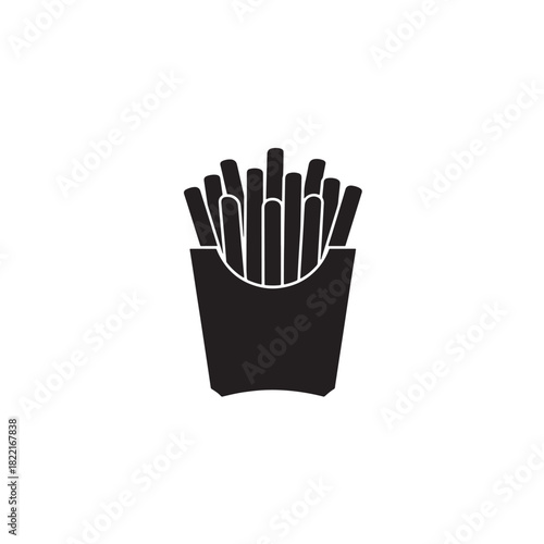 Fry pack silhouette container with fries shape icon