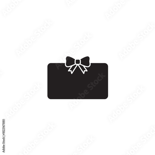 Gift card silhouette rectangular card with bow icon