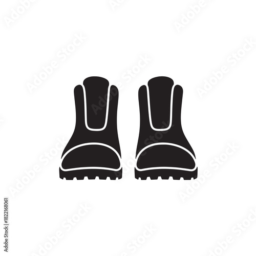 Hiking boots silhouette shoe shape with tread icon