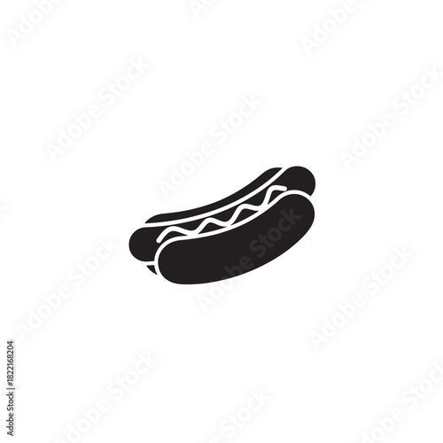 Hot dog silhouette sausage in a bun shape icon