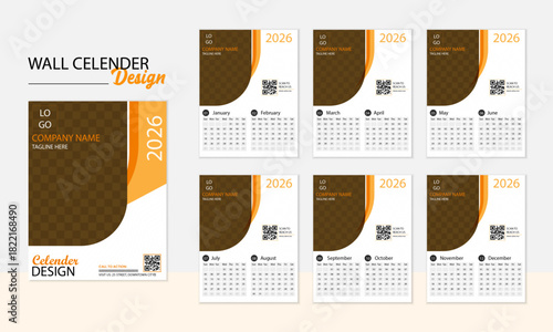 2026 Printable Wall Calendar Template – Clean Design