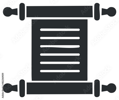 Historical parchment scroll icon simple vector graphic illustration