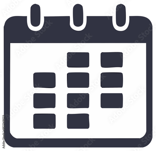 Simple flat calendar icon illustration for schedule and events