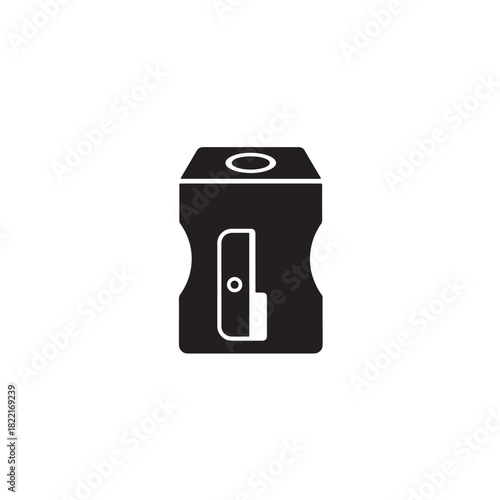 Pencil sharpener silhouette cylindrical shape with blades icon