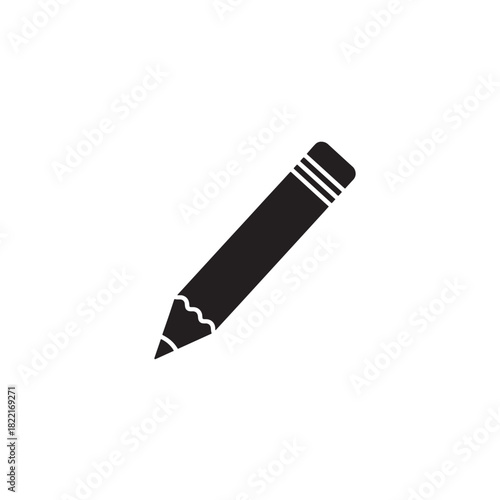 Pencil silhouette flat shape icon