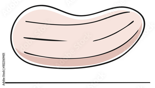 Minimalist line art illustration of a single peanut icon for healthy food and snack concepts