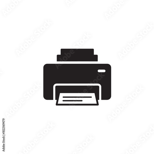 Printer silhouette box-shaped office device icon