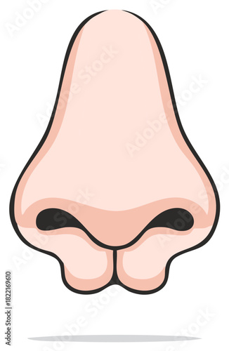 Cartoonish Nose Illustration, Human Anatomy, Facial Feature, Skin Tone